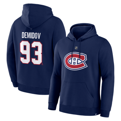 Ivan Demidov Montreal Canadiens Fanatics Authentic Stack Name & Number Hoodie - Navy
